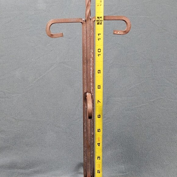 Vintage Wrought Iron Mug Holder  Metal Coffee Cup Stand Rustic 16" x 8" Holds 4 - Picture 15 of 16